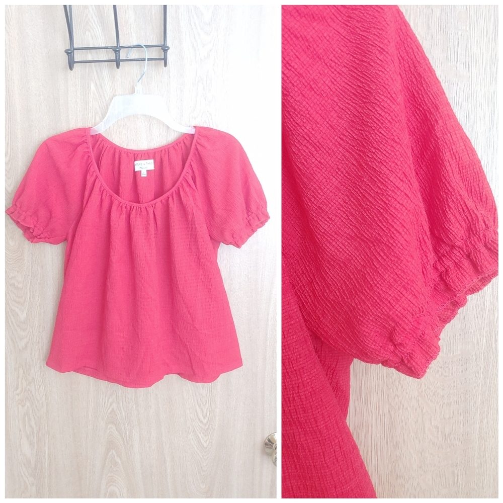 🖤 MADEWELL Texture & Thread Peasant Top - Picture 3 of 6